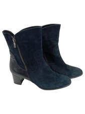 BRUNELLA Damen Stiefelette Leder Wildleder Blau Gr. 41 Elegant Klassisch