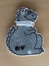 Fußgänger-Reflektor Anhänger weiß Dino Kinder Schule Sicherheit Strahler