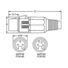 Cliff Kabelbuchse FC61_ Kabel Buchse Rastnase XLR gerade 4 Pol[e]  Löt 70mm