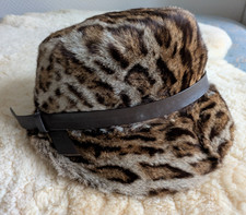 Hut Damen Topfhut Fell Leopard