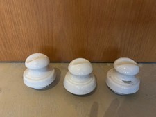 3 große ISOLATOREN Keramik Porzellan weiß alt antik - Höhe ca. 10 cm - VINTAGE