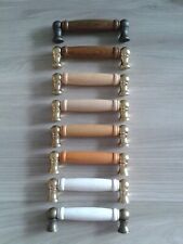 Möbelknöpfe Schranktür Griffe Holz Messing Gold weiß neuwertig Griffleiste