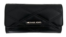 Michael Kors Jet Set Travel Geldbörse Portmonee Geldbeutel Schwarz Gold NEU