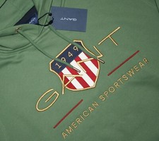 Gant Archive Shield Leaf Green Kapuzen Pullover / Hoodie Gr.XL