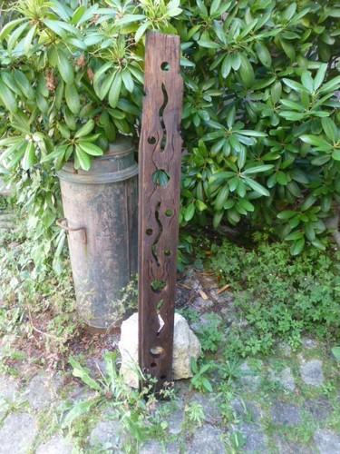 Stele skulptur holz eiche - holz,