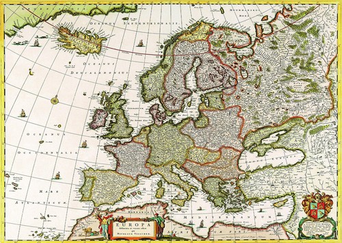 Vintage european map wall - vintage,