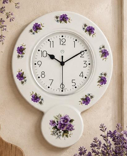 Funk küchenuhr lila blumen - ,