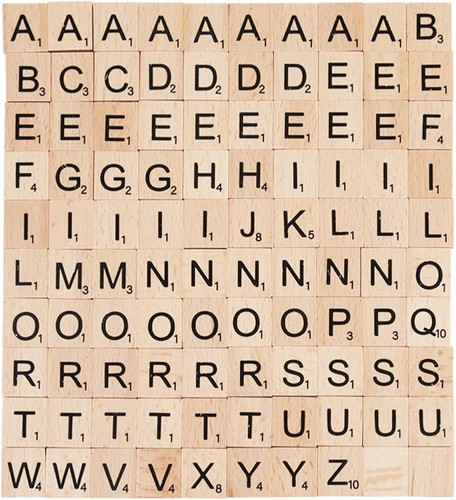 100 stück scrabble buchstaben - 100,