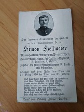 Sterbebild 1.Wk , Kanonier , Mvk 3.Kl. mit Schw. , 23.März 1916 , Frankreich 