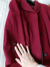 Damen Wollmantel Vintage Marcona Beerenrot Größe 48, 20% Kaschmir 