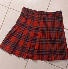 Schulmädchen/ Schuluniform Rock rot schwarz karrriert Gr. XS/S