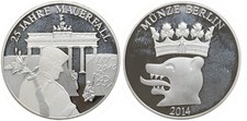 Medaille - Deutschland DDR 25 Jahre Mauerfall - Münze Berlin 2014 - .333 Silber