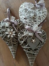 Rattanherz,34 cm,Weidenherz,Herz,Herzen,Türkranz,Shabby,weiß,braun,Landhaus