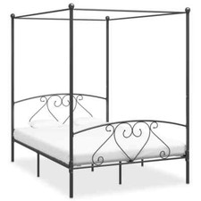 Himmelbett-Gestell Grau Metall