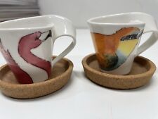 2x Espresso-Tasse New Wave Bienenfresser  & Pelikan von Villeroy & Boch #KLI