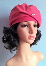 Damen Barett Chemo Mütze leichte Ballonmütze Jersey Kappe Pink Gr. 56-66 Neu