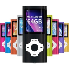 MP3 MP4 Player 1,8 Zoll LCD Kartensteckplatz 128GB Schwarz Musik Fotobetrachter