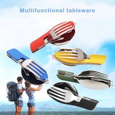Camping Klappbares Besteck Set Gabel Löffel Utensilien Edelstahl BBQ Party