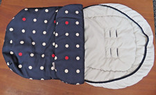 Mamas & Papas Kinderwagen gepolstert blau gepunktet Kuschel Zehen Fußsack 87 cm x 46 cm x