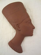 KERAMIK WAND MASKE NOFRETETE BÜSTE KOPF SKULPTUR ÄGYPTEN WANDMASKE EGYPT PHARAO