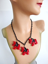 Art Déco Kette Bakelit, rote