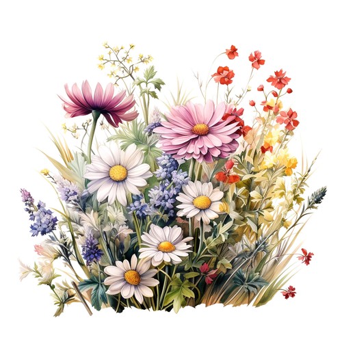 Wandbild bunte blumenwiese - wandbild,