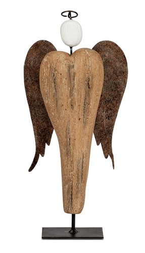 Deko engel holz metall flügel - holz,