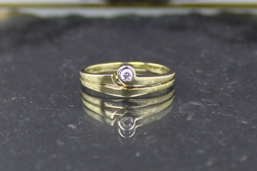 Goldring mit klarem stein - klarem,
