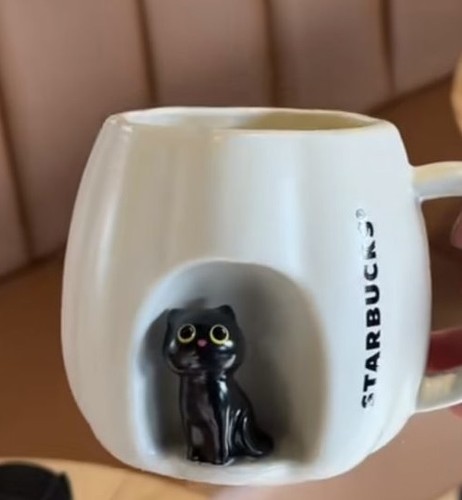 Starbucks peep black cat - peep,