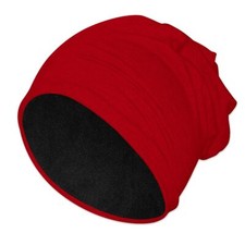Warme Beanie Damen Herren Mütze Fleece-Innenfutter Outdoor Sportlich unifarben