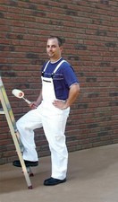 Arbeitslatzhose Malerhose Latzhose Lackiererhose Blaumann weiß Gr. 46 (442)