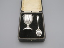 Eierbecher + Löffel - 925er Silber - Birmingham 1931 - #1009