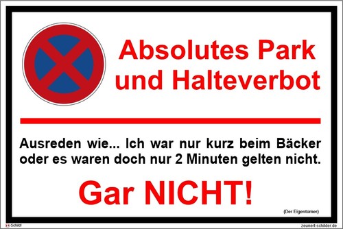 Absolutes park und halteverbot - park,
