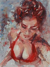 GERRY MILLER. Aquarell-"Frau