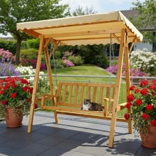 Hollywoodschaukel Gartenschaukel Hängeschaukel Schaukelbank Holz Dach Schaukel