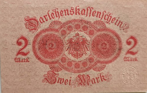 Reichsmark schein 1914 - 2,
