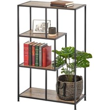 Bücherregal Metall Regal Standregal Industrial schwarz/grau 109cm mDesign Metall