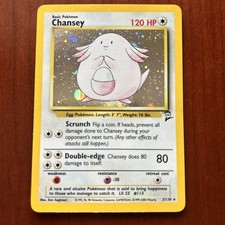 Pokémon TCG Chansey Base Set 2 3/130 Rare Holo Shiny Vintage WOTC Game Card NM