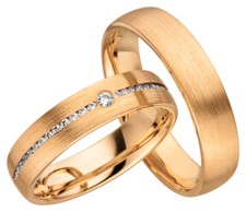 2x JC Trauringe Eheringe 585 Gold Rosegold 14 Karat inkl.Gravur&Etui JC022