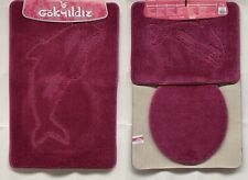 Badgarnitur Badteppich Badezimmergarnitur 3-Teilig 85 x 55 cm Violet OHNE aussch