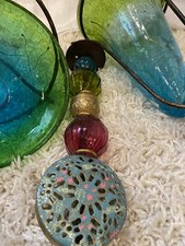 Glasschalen mit Eisengestell Buntes Glas Vase ?Orientalische Vasen Bunte Schale