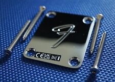 . Fender Player II Precision P Bass Chrome 4-Bolt  "F"  NECK PLATE + Bolts