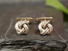 835 Silber Manschettenknöpfe Vintage Retro Herkules Knoten Verbundenheit Liebe