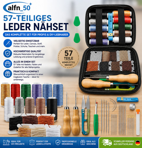 Stück leder nähset - 57,