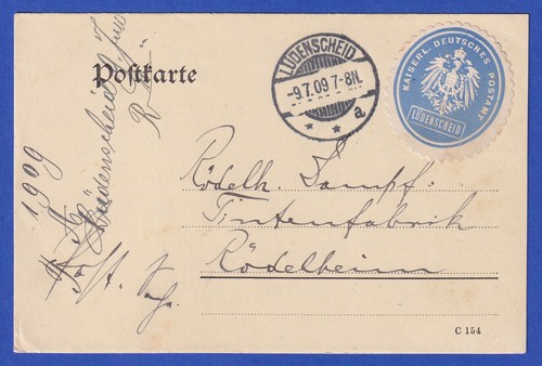 Reich 1909 postalisches - dt.,