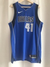 NBA Nike Authentic Dirk Nowitzki Dallas Mavericks Jersey L 48 Icon 2017–18 HoF