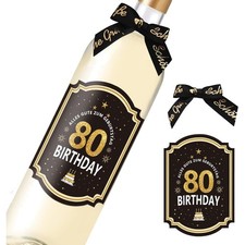 80. Geburtstag Flaschenetikett