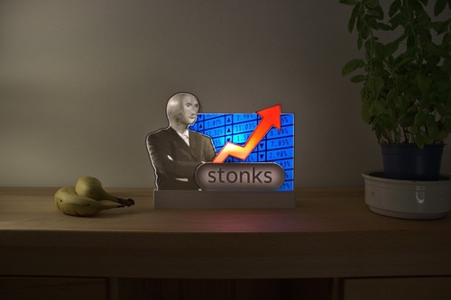 Stonks meme leuchte regallicht - leuchte,