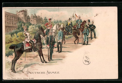 Lithographie deutsche armee - lithographie,