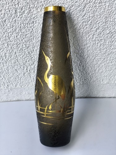 Geäztes glas vase - glas,